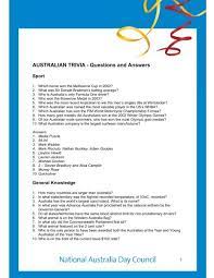 I've experienced a significant amoun. Australian Trivia Questions And Answers Australia Day