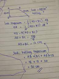 Cerita dewasa ngesex dengan adik ipar yang menggoda. Diketahui Trapesium Abcd Siku2 Di B Dengan Panjang Ab 18 Cm Cd 20 Cm Dan Luasnya 108 Cm Brainly Co Id