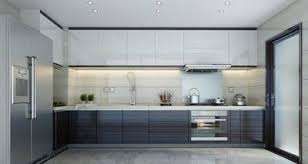 The white countertops really help this room to not get too heavy. China High Gloss Finish Kitchen Cabinet Grey Base Cabinet And White Wall Cabinet China High End Kitchen Cupboard Custom Made Kitchen Cabinet