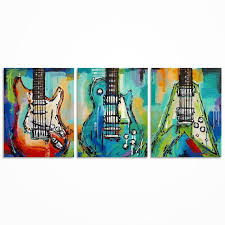 Guitar Art Music Art Large Guitar Painting Boys Room Decor Etsy Guitar Wall Art Guitar Painting Music Artwork