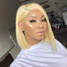 Blonde T Part Lace Bob Wig Silky Straight Front Lace Wigs Human Hair Short Lace Front Wigs Frontal Hairstyles