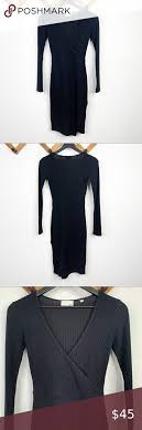 Wilfred Black Sweater Wrap Dress Xs In 2020 Wrap Sweater Dress Black Sweater Dress Black Sweaters