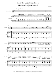 It has been called the most famous gilbert and sullivan patter song. Sullivan I Am The Very Model Of A Modern Major General Sheet Music For Euphonium 8notes Com