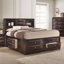 Pair with a storage piece from this collection for matching casual bedroom set. Crown Mark Emily Contemporary Queen Captain S Bed With Bookcase Headboard Royal Furniture Captain S Beds