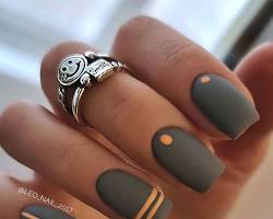 Image of Matte nails nail art design