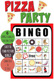 Bingo Cards For Kids Printable Free Printable Pizza Party Bingo Busy Moms Helper Kids Pizza Party Pizza Party Games Pizza Party Birthday