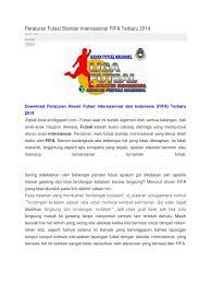(draft terjemahan bahasa indonesia untuk asosiasi futsal indonesia 2014/2015). Peraturan Futsal Standar Internasional Fifa Terbaru 2014