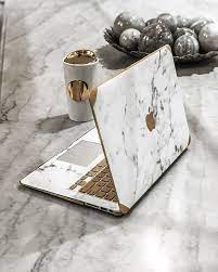Gold And Logo White Marble Macbook Case Marble Macbook Case Macbook Accessories Macbook Case