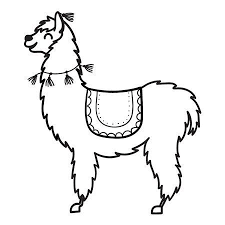 Black and white version of each graphic is also included in this pack. Illustration Of Vector Illustration Of Cute Character South America S Lama With Decorations Isolated Outline Ca Alpaca Drawing Llama Drawing Lama Illustration