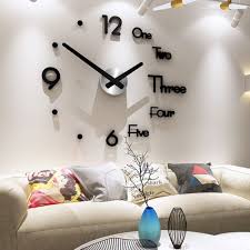 Large Wall Clock Modern Design 3d Wall Sticker Clock Silent Home Decor Living Room Quartz Horloge Walmart Com Large Wall Clock Modern Diy Clock Wall Wall Clocks Living Room
