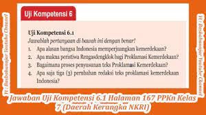 Jawaban Uji Kompetensi 6 1 Halaman 167 Ppkn Kelas 7 Daerah Kerangka Nkri Youtube