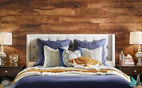 Wood timber strips wall and ceiling to create feature headboard neutral bedroom copper ceiling light. Perth Timber Feature Walls Custom Creations Wa