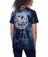 Black And Blue Tie Dye T Shirt Obey Since 89 Black Tie Dye T Shirt Zumiez Tie Dye T Shirts Zumiez Outfits Black Tie Dye