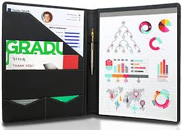 Stylio Padfolio Resume Portfolio Folder Interview Legal Document Organizer Business Card Holder With Padfolio Business Card Organizer Accent Stitching