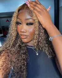 Wear and Go Honey Blonde Brown Water Wave Lace Frontal Glueless Wig 20