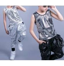 Black And White Checkered Dance Costume Black White Silver Sequins Glitter Fashion Boys Kids Children School Stage Performance Jazz Hip Hop Da Dance Outfits Dance Costumes Kids Dance Clothes Practice
