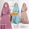 Model baju gamis anak perempuan terbaru rok rempel pita dusty pink. 1