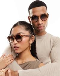 Morgan Shoes AJ Morgan Large Round Sunglasses In Black With Brown Lens  Morgan Shoes For Women