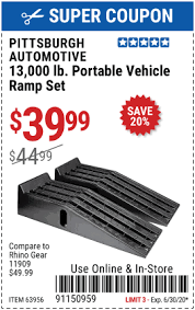 Save with harbor freight coupon 2018 & promo codes coupons and promo codes for february, 2021. Pittsburgh Automotive 13000 Lb Portable Vehicle Ramp Set For 39 99 Car Ramps Harbor Freight Tools Automotive