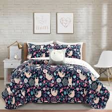 Bedding choosing bedding helps you decide what to do with the rest of the room. Lush Decor Hygge Sloth Kids Animal Print Polyester Reversible Quilt Full Queen Navy Multi 4 Pc Set Walmart Com Walmart Com