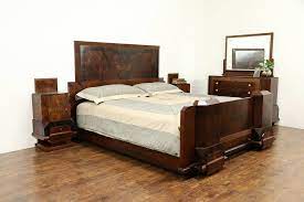 Italian Art Deco Rosewood Antique 4 Pc Bedroom Set King Size Bed 31562 Bedroom Sets Furniture King Bedroom Set King Size Bed