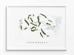 Cuscowilla Lake Oconee Golf Course Map Golf Painting Golf Gift Course Layout 11 Quot X 14 Quot Watercolor Print By Cla Lake Oconee Golf Painting Oconee