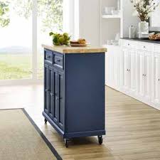Shop for kitchen and bathroom furniture, organization and home storage solutions. Solid Wood Butcher Block Top Madison Kitchen Island Cart In Navy With Genuine Metal Brushed Nickel Hardware Measuring 42 W X 18 D X 35 3 8 H By Crosley Furniture Kitchensource Com
