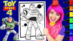 Printable buzz lightyear best toy kids coloring page. Coloring Toy Story 4 Buzz Lightyear Disney Pixar Coloring Page Prismacolor Markers Kimmi The Clown Youtube