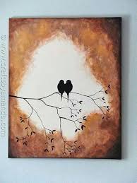 Black Birds In Painting Black Birds Canvas Painting Silhouette Painting Art Painting