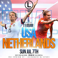 Ap / silvia izquierdo lynn wilms of the netherlands stretches the ball during the women's quarterfinal soccer match against the united states at the 2020 summer … Usa Vs Netherlands Womens World Cup Final Thelobbynj Elizabeth July 7 2019 Allevents In