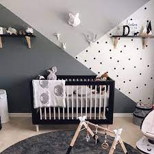 Decorating a baby boy's room is tough and there is less scope for experimenting, then think again. This Playful Accent Wall Has Us Dreaming In Monochrome Tour The Entire Space Design By Ashleyyheather Nursery Baby Room Boy Room Baby Boy Rooms