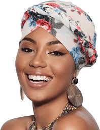 AQOKKA Turbans for Women African Pre-Tied Head Scarf for Women's Hair Wraps  Cover Beanie Cap Cancer Chemo Headwear for Women : Buy Online at Best Price  in KSA