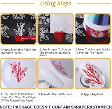 Mobray 6 Colors Nail Art Stamping Gel Polish Kit 8Ml With Nail Stamp Plate  Nail Art Uv Gel Polish For 36 Design Scraper Nail Plate Print Manicure Tool  (Kit 2) : Amazon.In: Beauty