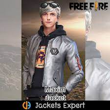Garena Free Fire Maxim Silver Grey Leather Jacket Jackets Grey Leather Jacket Silver Jacket