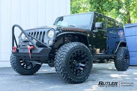Black And Blue Wheels For Jeep Wrangler Jeep Wrangler With 20in Black Rhino Razorback Wheels Jeep Wrangler Jeep Wrangler
