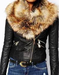 River Island River Island Biker Jacket With Faux Fur At Asos Fur Leather Jacket Fur Collar Jacket Leather Jackets Women