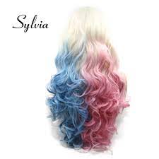 However, if you've been itching to go blonde, have a skin tone with cool undertones (i.e., blue or pink), and are looking for some expert guidance in the hair color department, you're in luck. Amazon Com Sylvia Ombre Platinum Blonde To Blue Pink Lace Front Wig Rainbow Colorful Synthetic Wigs 24 Inch Body Wave Half Hand Tied Wig Middle Part 180 Density Heat Resistant Hair Replacement For