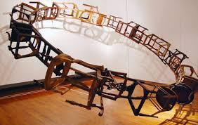Wooden Chairs Suspended In A Infinite Loop Sculpture Installation Andre Robinson Conceptual Artist