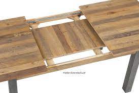 French farm dining table, french country table, reclaimed wood table, farmhouse table. Urban Elegance Extending Dining Table 150 200cm Reclaimed Wood And Aluminium Dining Tables