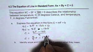 The words fahrenheit and celsius are two of the hardest ones for students to spell! Convert Celsius Fahrenheit Temperature From Standard To Slope Intercept Form Of Line Youtube