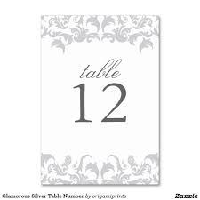 Glamorous Silver Table Number Zazzle Com Silver Table Number Silver Table Table Cards