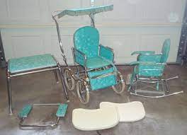 vintage rex stroll o chair stroller rocker chair table set w tons of accessories rocker chairs chair vintage pram
