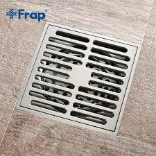 Frap Bathroom Drain Brass Square Shower Room Floor Drain Trap Waste Grate With Hair Strainer Anti Smelly Drains 10cm 10cm Y38108 Bathroom Drain Floor Drains Shower Room