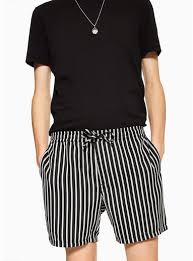 Black And White Striped Shorts Mens Mens Black And White Stripe Pull On Shorts Short Outfits White Stripe Clothes
