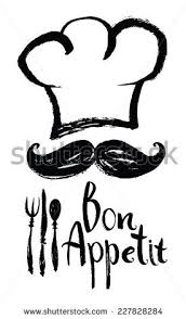 Lettering Bon Appetit Design Card With Chef Hat And Moustache Cuisine Dessin Tableau Cuisine Tableau Noir