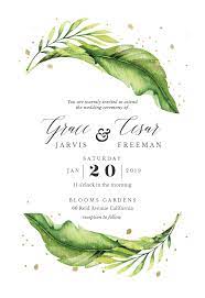 Magical Greenery Wedding Invitation Template Free Greetings Island Popular Wedding Invitations Bridal Shower Invitations Templates Wedding Invitation Templates