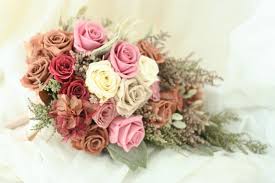 ブーケ プリザーブドのアームブーケ 秋色 一会 ウエディングの花 ブーケ 秋 色 花