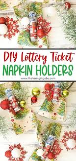 Lottery Ticket Christmas Napkin Holders Diy Christmas Napkins Christmas Napkins Christmas Gift Inspiration