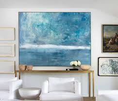 Undersea theme decor girls mermaid bedrooms. Large Original Blue Ocean Abstract Painting On Canvas Beige Sky Landscape Painting Sea Abstract Oil Painting Large Living Room Wall Art Acrylic Art Collectibles Vadel Com