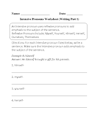 Pronouns Worksheets Intensive Pronouns Worksheets Intensive Pronouns Pronoun Worksheets Pronoun